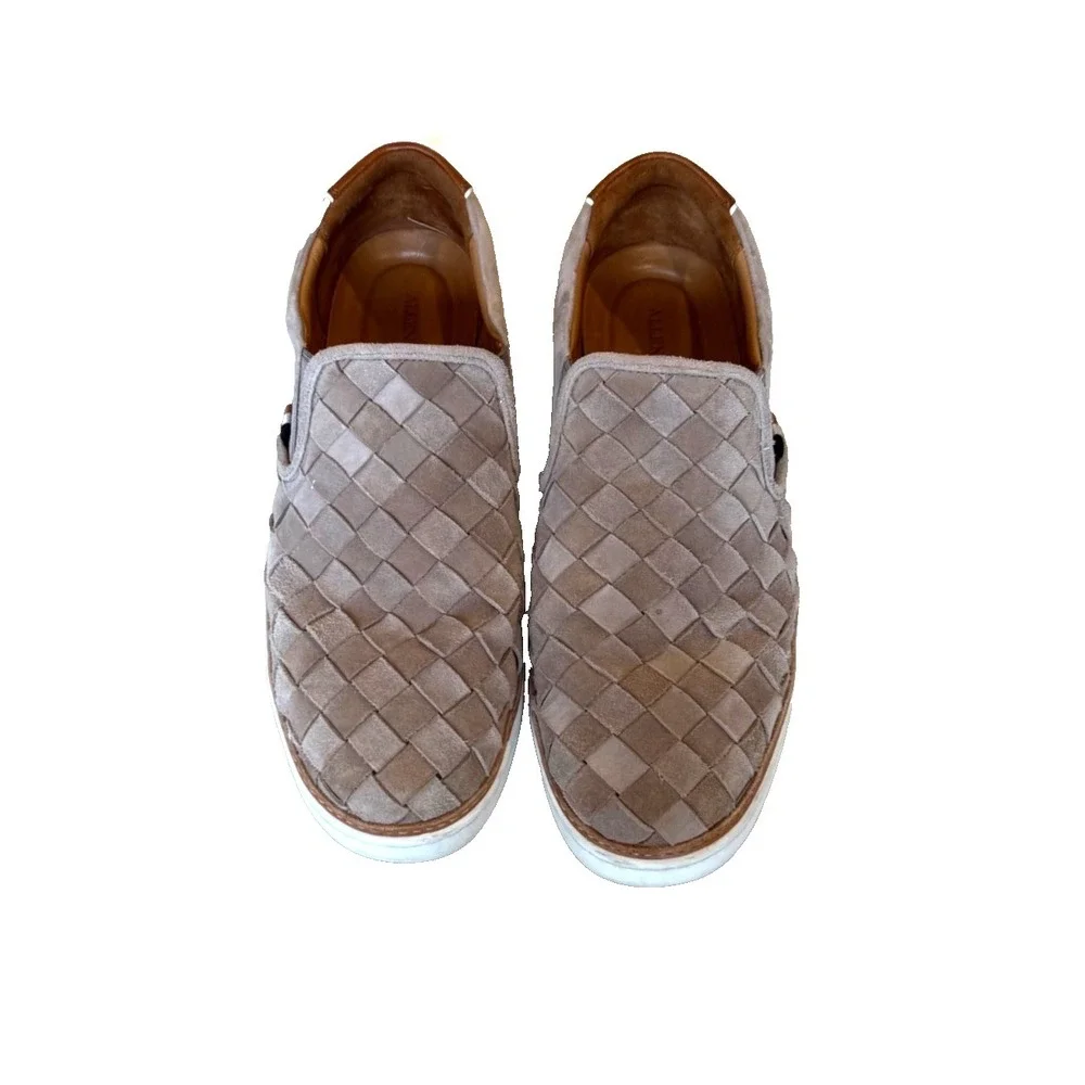 Allen Edmonds Men's Beige Alpha Woven Suede Slip-On Sneakers‎ Size 10.5 3E